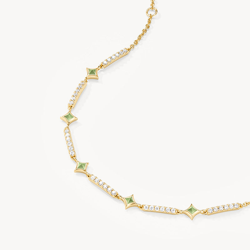 Aventurine & Synthetic Cubic Zirconia Bracelet