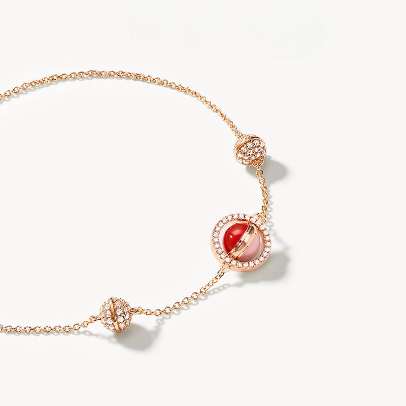 Heliocentric Pink Opal & Carnelian Bracelet