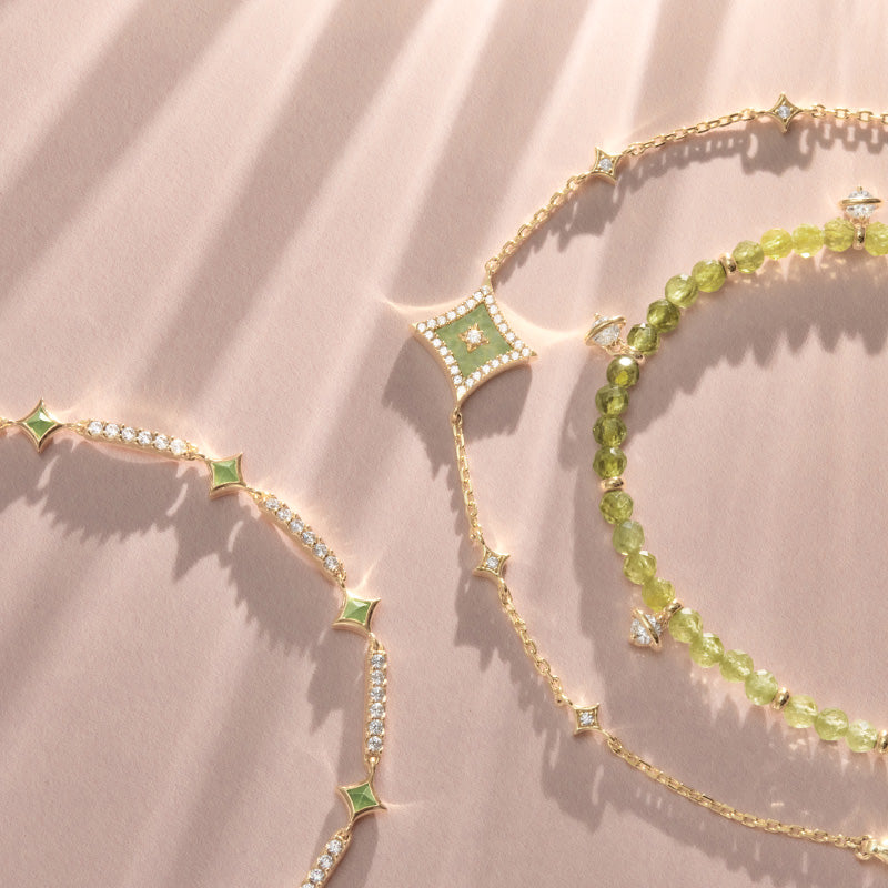 Aventurine & Synthetic Cubic Zirconia Bracelet