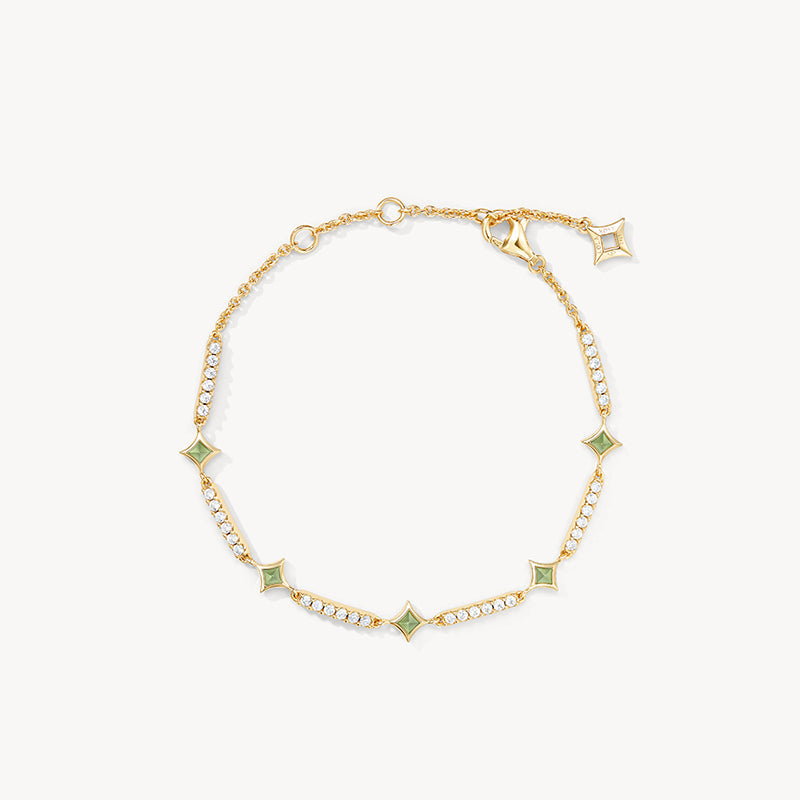 Aventurine & Synthetic Cubic Zirconia Bracelet