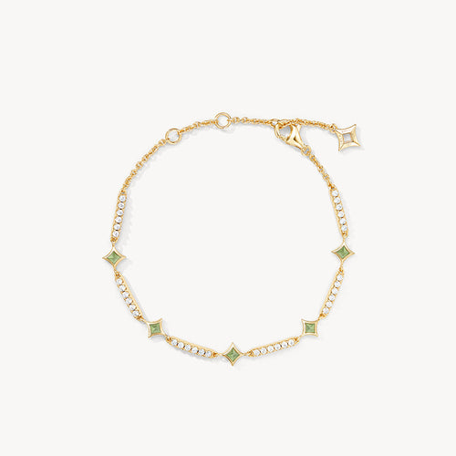 Aventurine & Synthetic Cubic Zirconia Bracelet